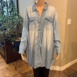 Country Door Extra Long Denim Blouse